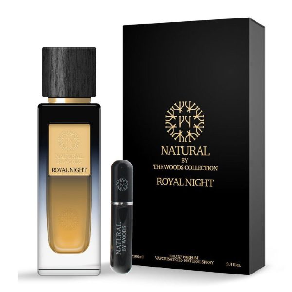 The Woods Collection Natural Royal Night Unisex EDP Set 100 ml & Refill Travel Bottle Gift דה וודס קולקשן רויאל נייט מארז 2 חלקים אדפ יוניסקס 100 מ"ל + מיכל למילוי 5 מ"ל
