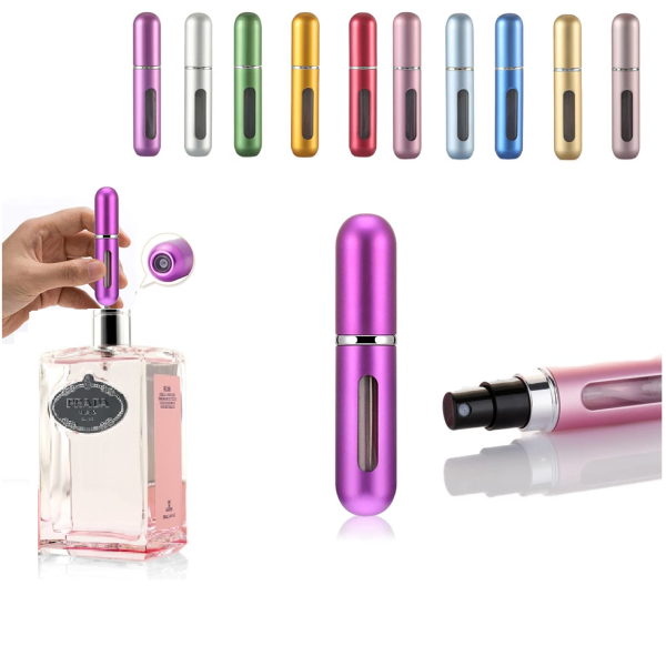 Travel Refill Bottle (random Color ) With Perfume 5ml מיכל אישי למילוי (צבע אקראי) מגיע כבר עם בושם 5 מ"ל - prada, 01