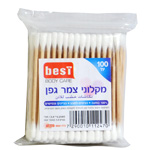 בסט ק.אוזניים עץ 100יח בשקית