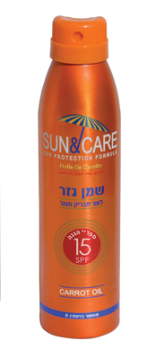 סאן&קאר ספריי שמן גזר 200 SPF15מ"ל