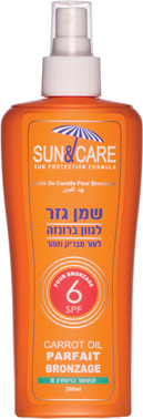 סאן&קאר שמן גזר 200 SPF6מ"ל