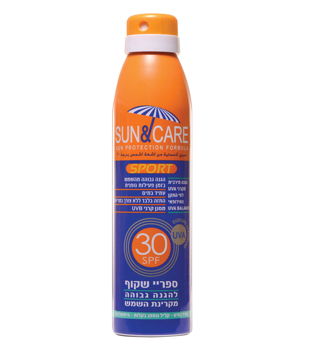 סאן&קאר ספריי ספורט 200 SPF30 UVA Bמ"ל