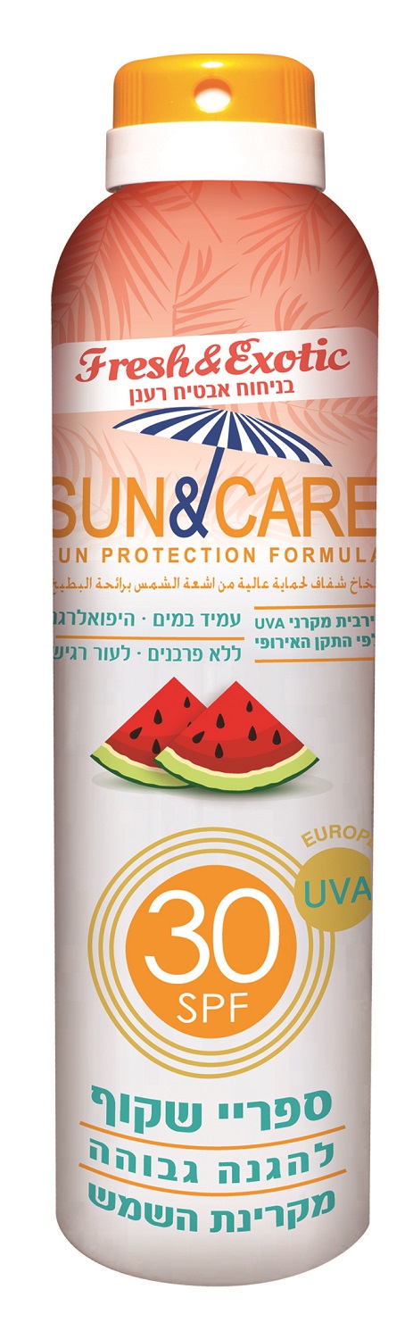 סאן&קאר ספריי שקוף SPF30 UVA Bבניחוח אבטיח 200מ"ל