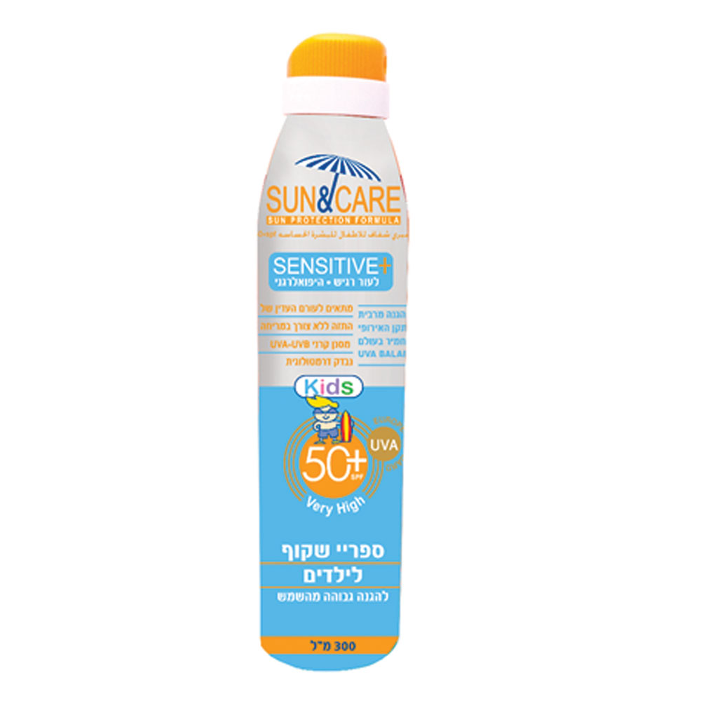 סאן&קאר ספריי שקוף ילדים סנסיטיב +300 SPF50מ"ל