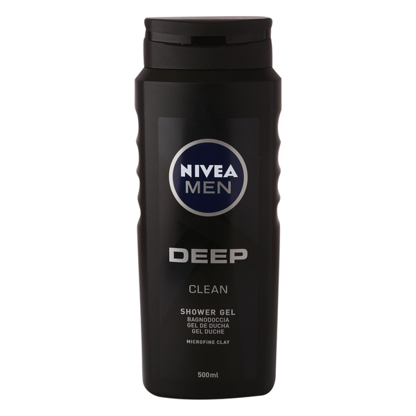 Nivea Shower Gel Men Deep 500ml ג'ל רחצה לגבר ניוואה דיפ DEEP, 500 מ"ל