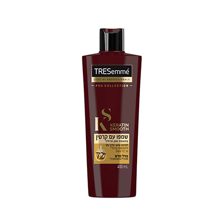 TRESemme Keratin Smooth Shampoo 400 ml טרסמה שמפו קרטין למראה חלק יותר 400 מ"ל