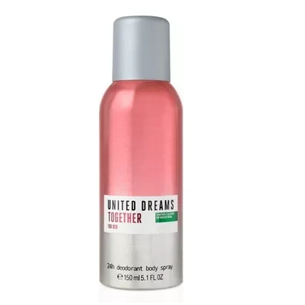 United Color Of Benetton United Dreams Together For Her Deodorant Spray 150 Ml דאודורנט בנטון דרימס טוגדאר פור הר  ספריי לגבר 150 מ"ל