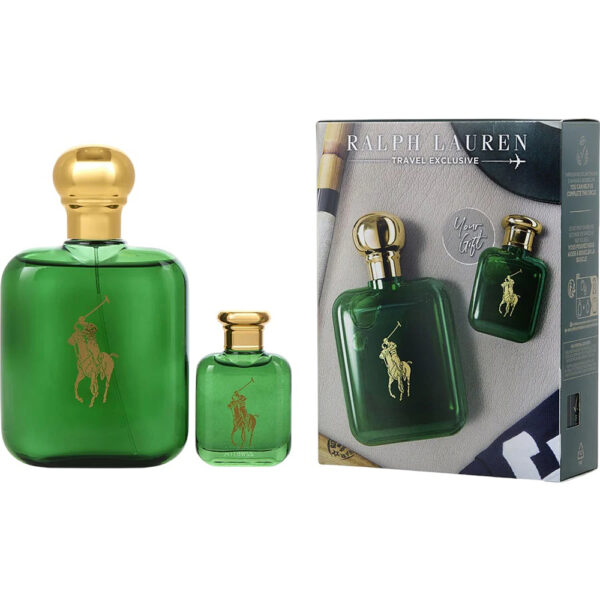 Ralph Lauren Polo Green Travel Set EDT Spray 118 ML + 15 ml  ראלף לורן פולו ירוק אדט לגבר סט 118 + 15 מ"ל