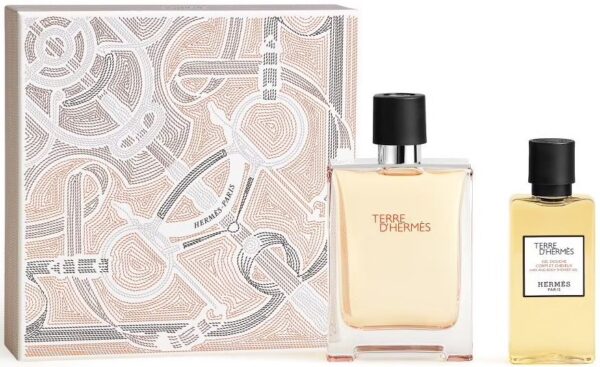 Hermes Terre D'Hermes Men 2 Piece Set 100 ml Eau De Toilette Spray 80 ml Shower Gel טרה ד'הרמס לגברים סט  100 מ"ל ספריי או דה טואלט 80 מ"ל ג'ל רחצה