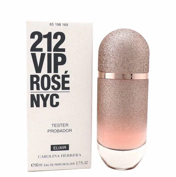 Tester Carolina Herrera 212 Vip Edp 80 ML קרולינה הררה בושם לאישה 212 וי אי פי רוז אליקסר 80 מ”ל א.ד.פ (אריזת טסטר)