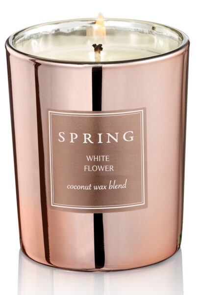spring ספרינג נר ריחני בניחוח סיקרט גרדן צבע רוז קוקוס טבעי 160 גרם