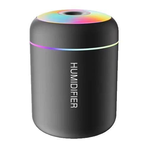 Air Humidifier With RGB color Led H09 Pro Black 40ml/h with USB Cable Type C - מכשיר מפזר אדים עם שקע USB T טייפ C צבע שחור
