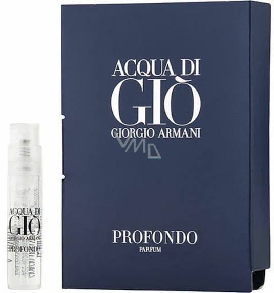 Giorgio Armani Acqua Di Gio Profondo Parfum sample 1.2 ml Vial ארמני אקוואה די ג'יו פרופונדו פרפיום דוגמית 1.2 מ"ל