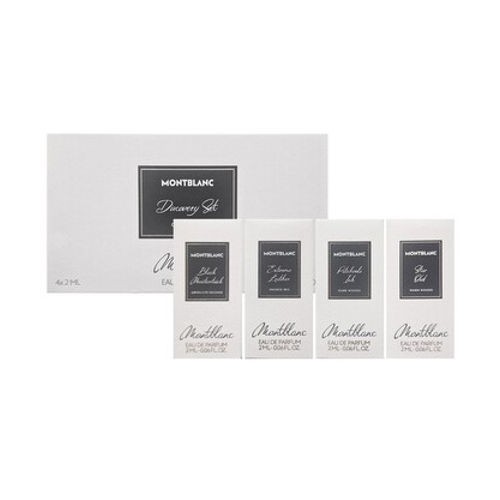 Montblanc Mini Set (Absolute Incense, Smoked Iris, Warm Wood, Radiant Bergamot) Unisex EDP 8 ml Gift Set - מון בלאן מיני סט (אבסולוט אינסנס, סמוקד איריס, וורם ווד, רדיאנט ברגמוט) יוניסקס אדפ 8 מ״ל